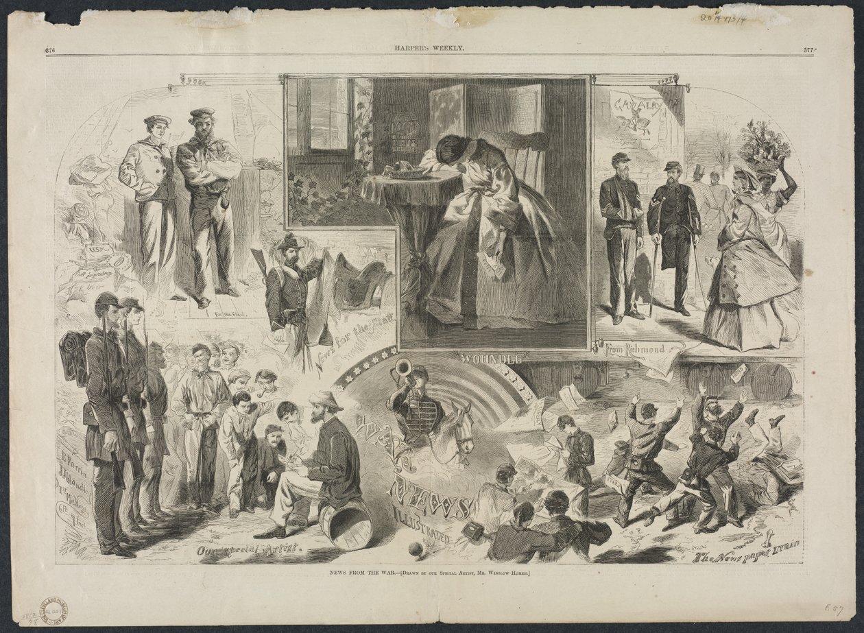 Notícias da guerra, 1862. de Winslow Homer