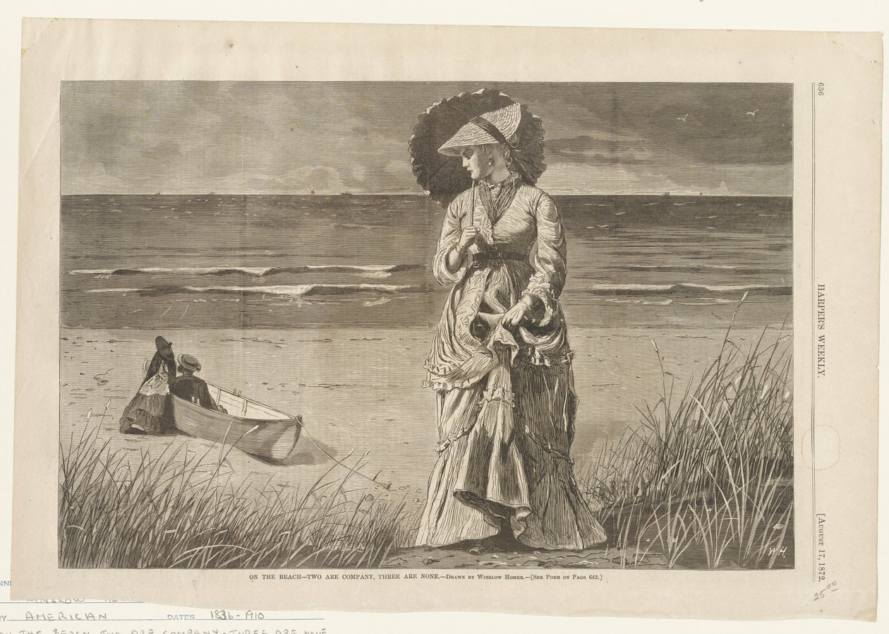 Na praia - Dois fazem companhia, três não de Winslow Homer