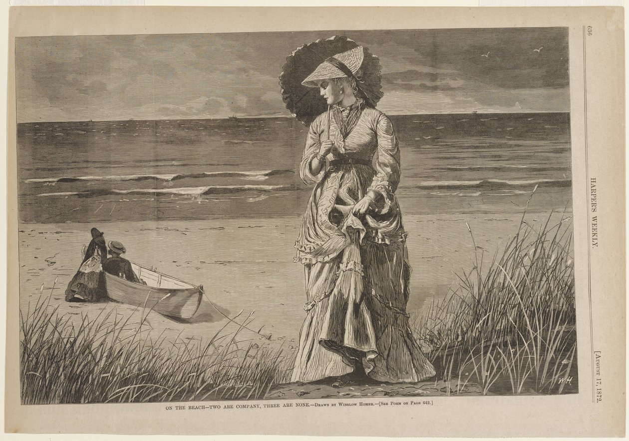 Na praia - Dois fazem companhia, três não de Winslow Homer