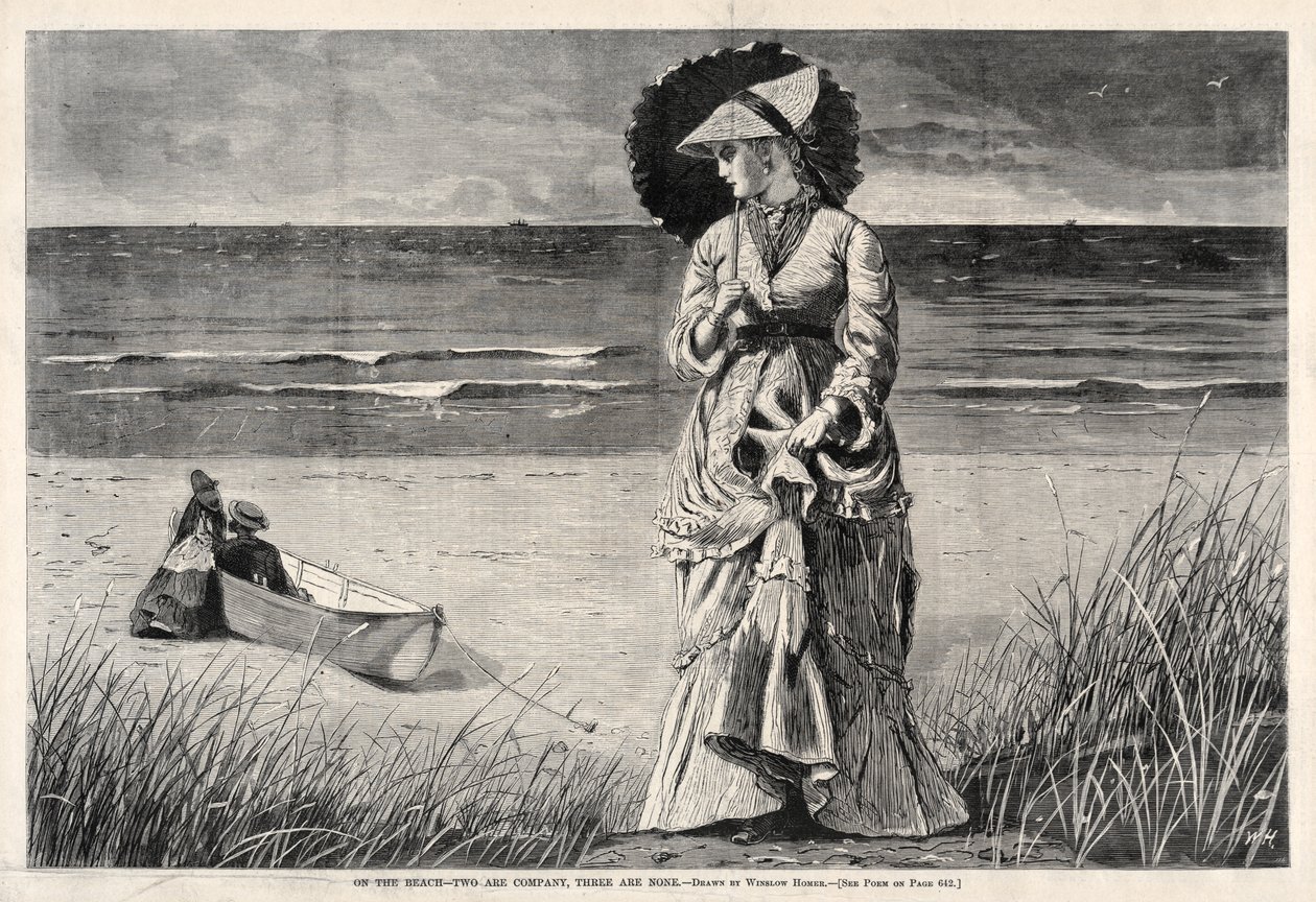 Na praia - dois são companhia, três são nenhum, 1872. de Winslow Homer