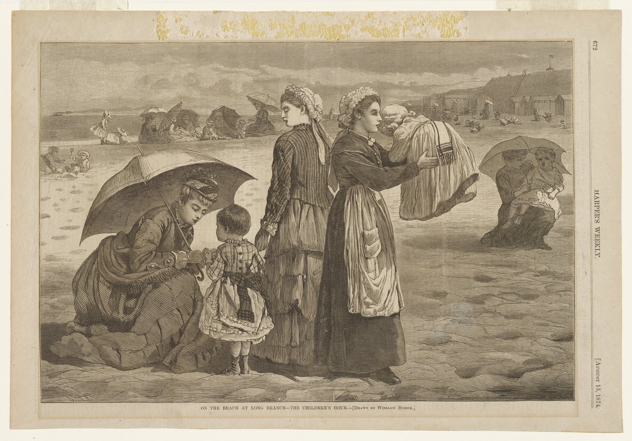 Na praia de Long Branch - A hora das crianças de Winslow Homer