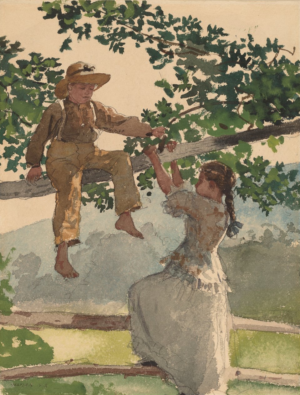 Na Cerca, 1878. de Winslow Homer