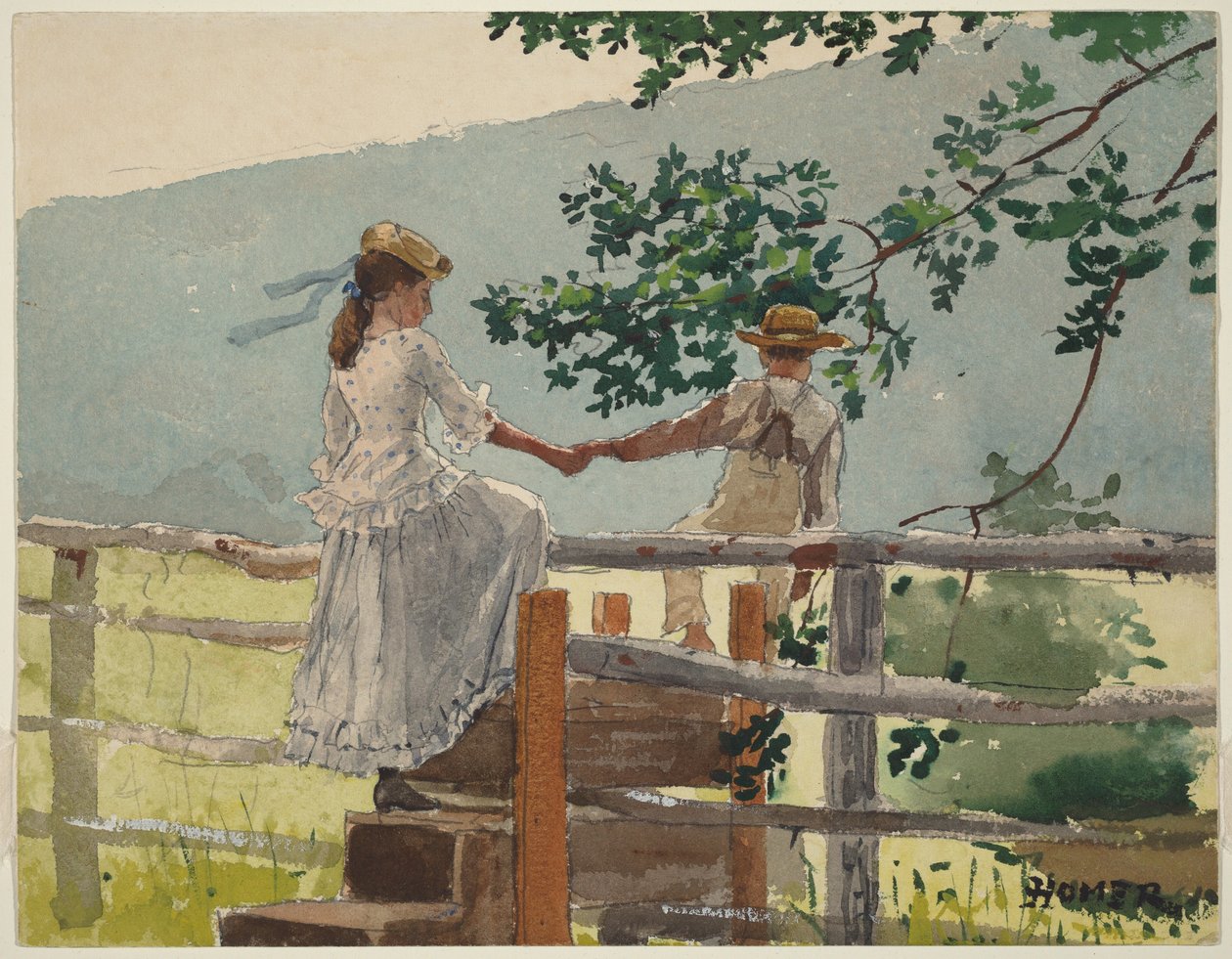 No degrau da vedação de Winslow Homer