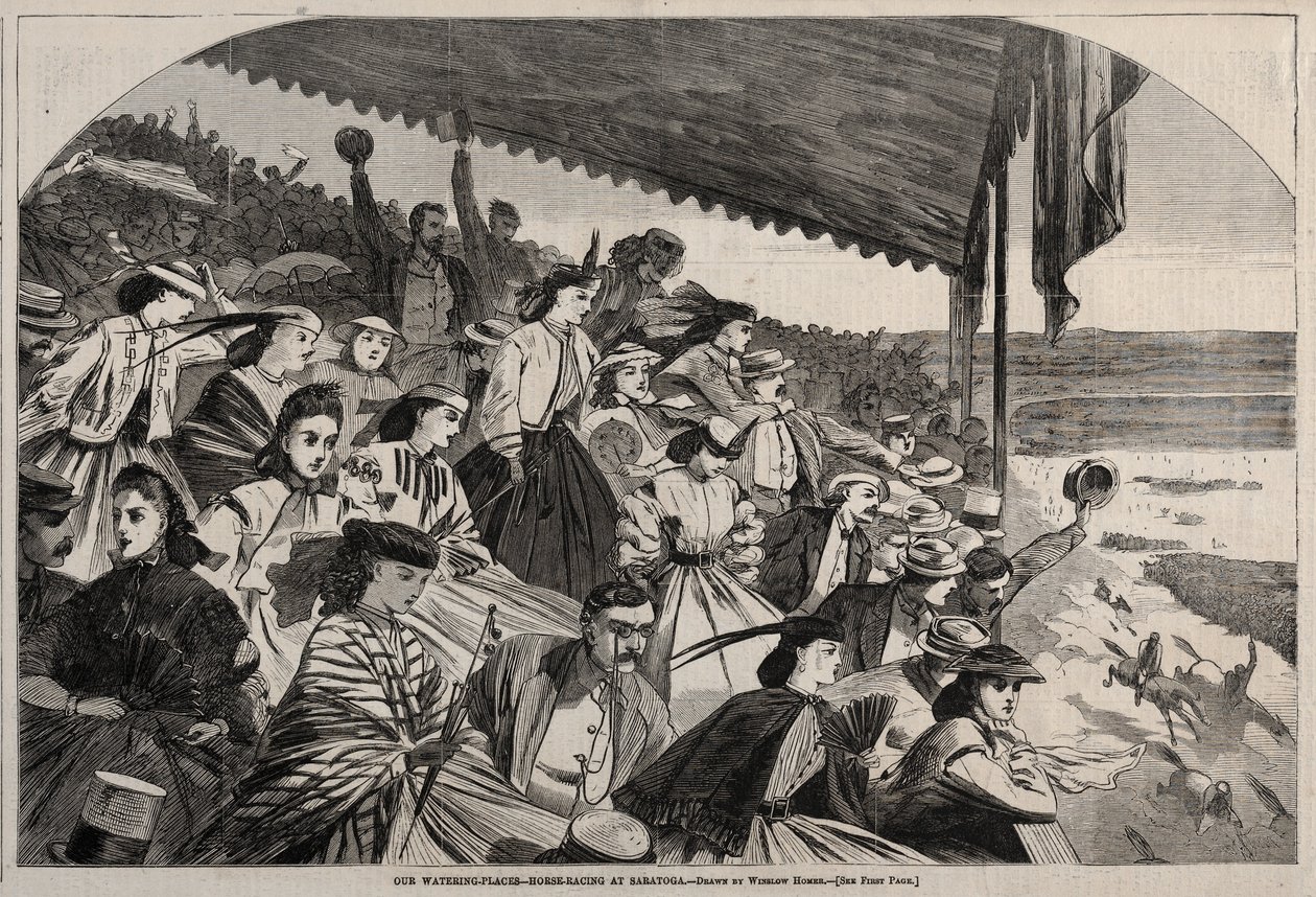 Our Watering Places - Corrida de Cavalos em Saratoga, 1865. de Winslow Homer