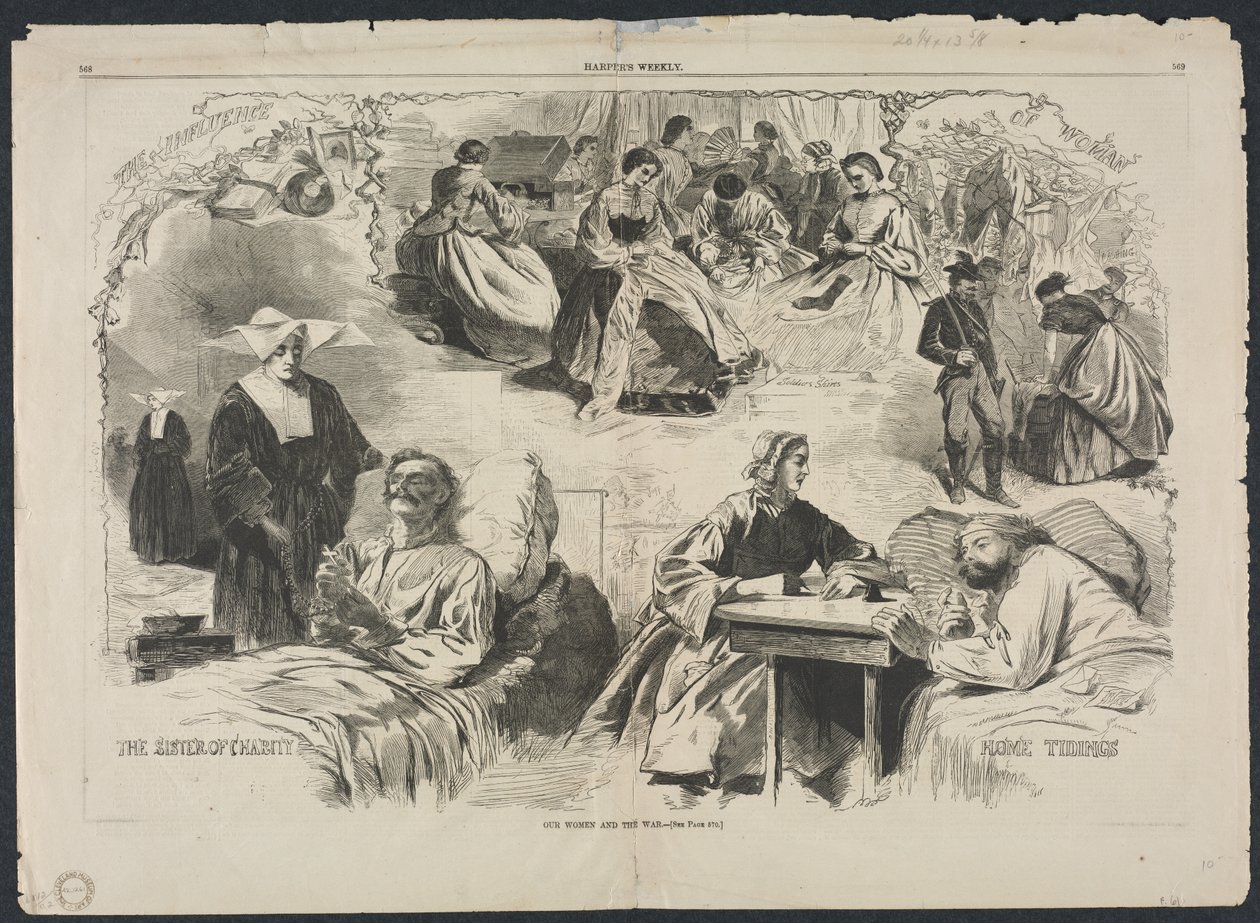 Nossas mulheres e a guerra, 1862. de Winslow Homer