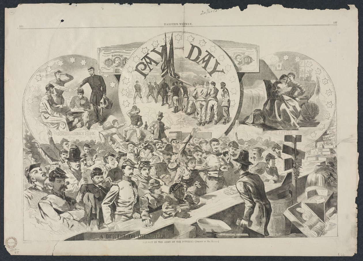 Dia de pagamento no Exército de Potomac de Winslow Homer
