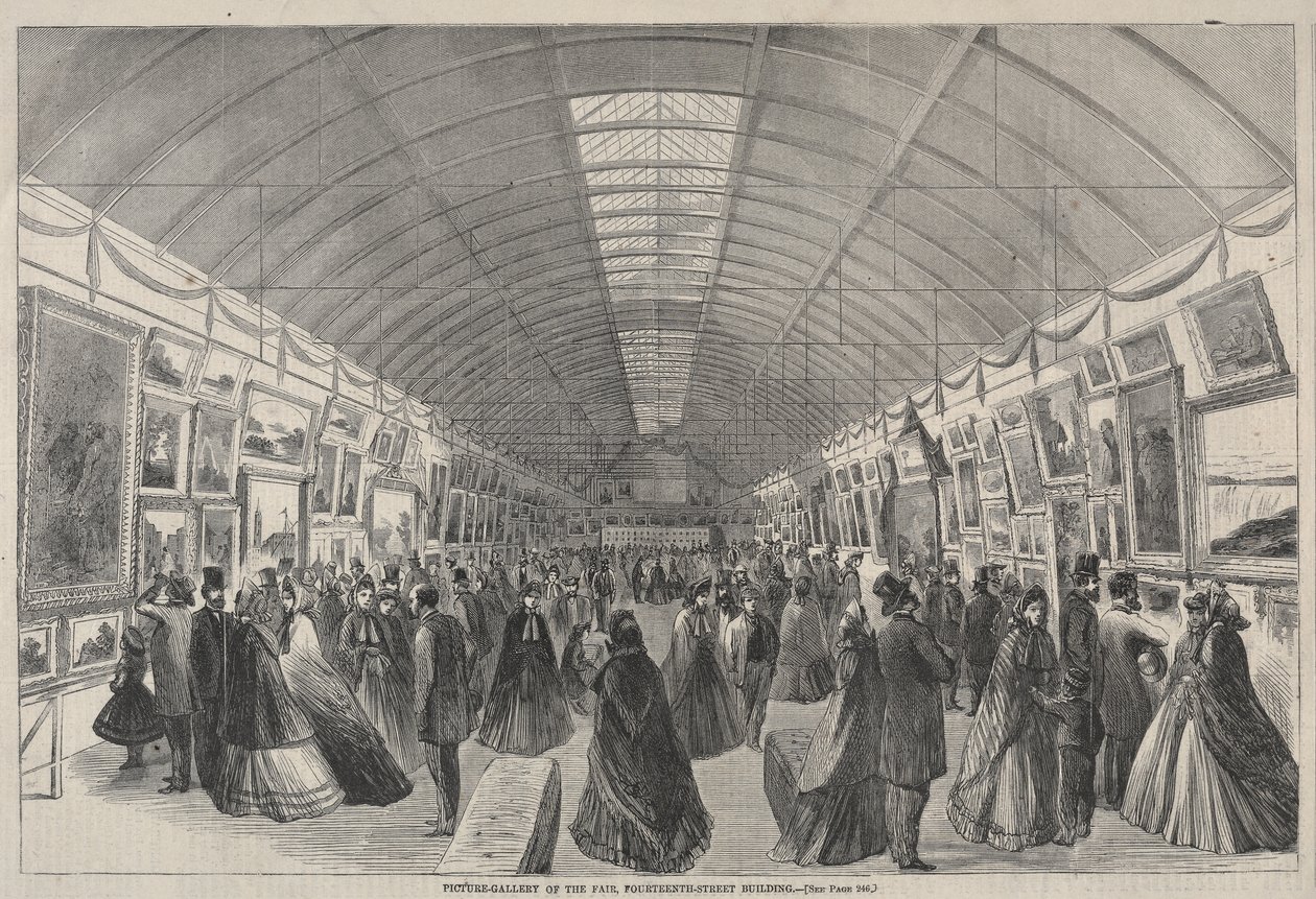 Galeria de fotografias da feira, edifício da 14.ª Rua de Winslow Homer