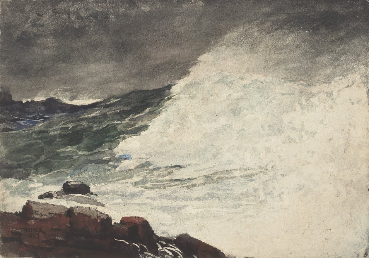 O pescoço de Prout, onda de ruptura, 1887 de Winslow Homer