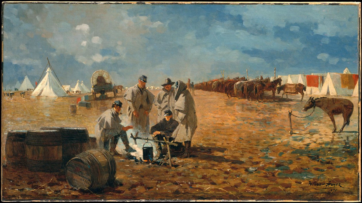 Dia de chuva no acampamento de Winslow Homer