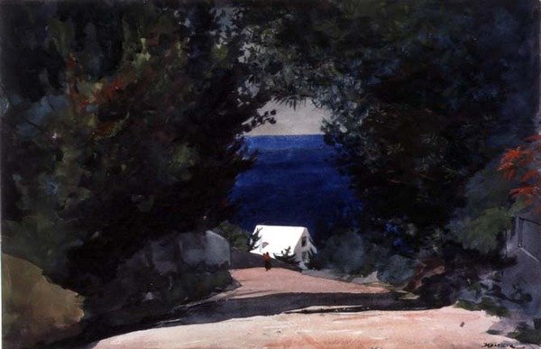 Estrada nas Bermudas, c.1899-1901 (aguarela sobre lápis sobre papel) de Winslow Homer