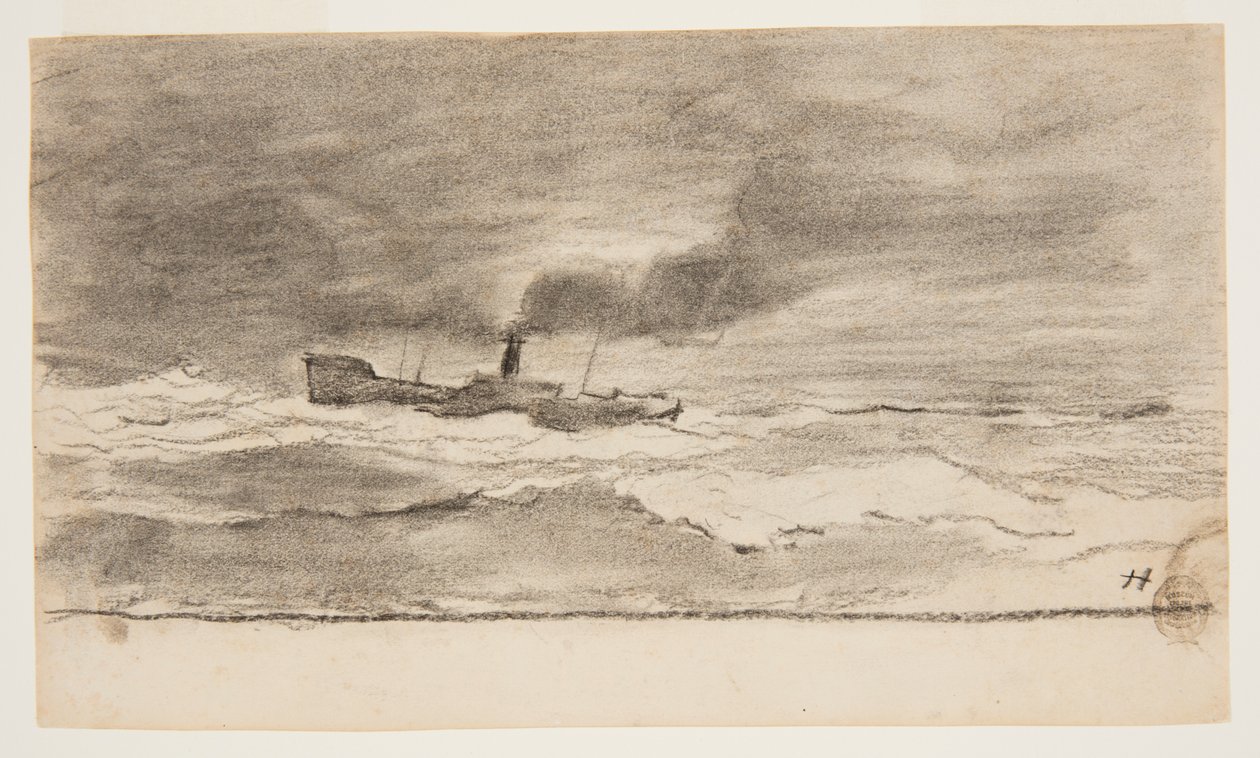 Seascape com traineira de pesca, Cullercoats, Inglaterra de Winslow Homer