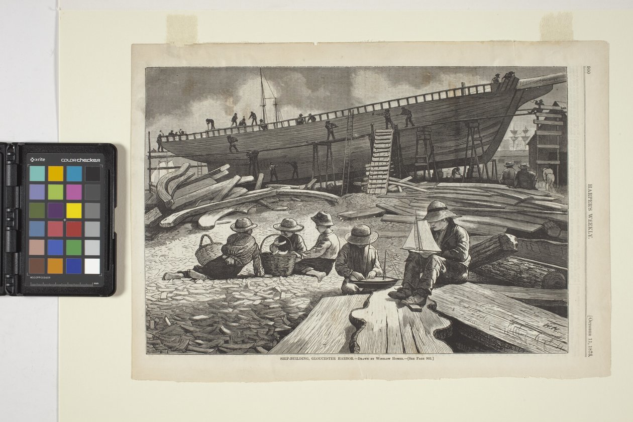 Construção naval, Gloucester Harbor (tinta) de Winslow Homer