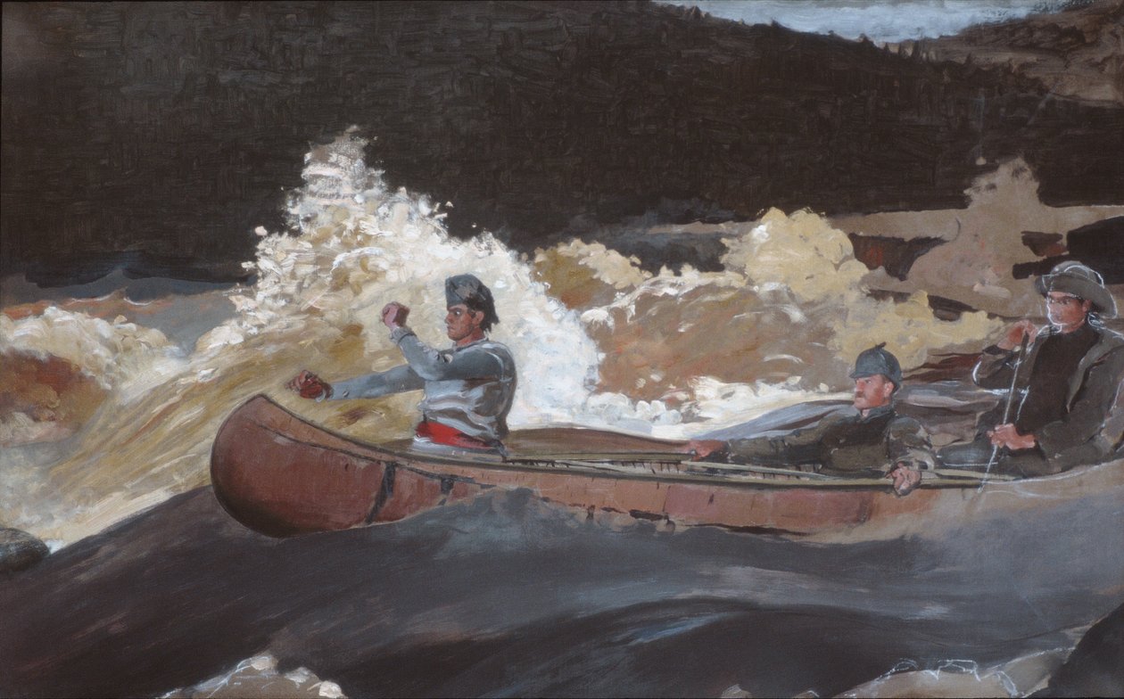 Tiro nas corredeiras, rio Saguenay de Winslow Homer