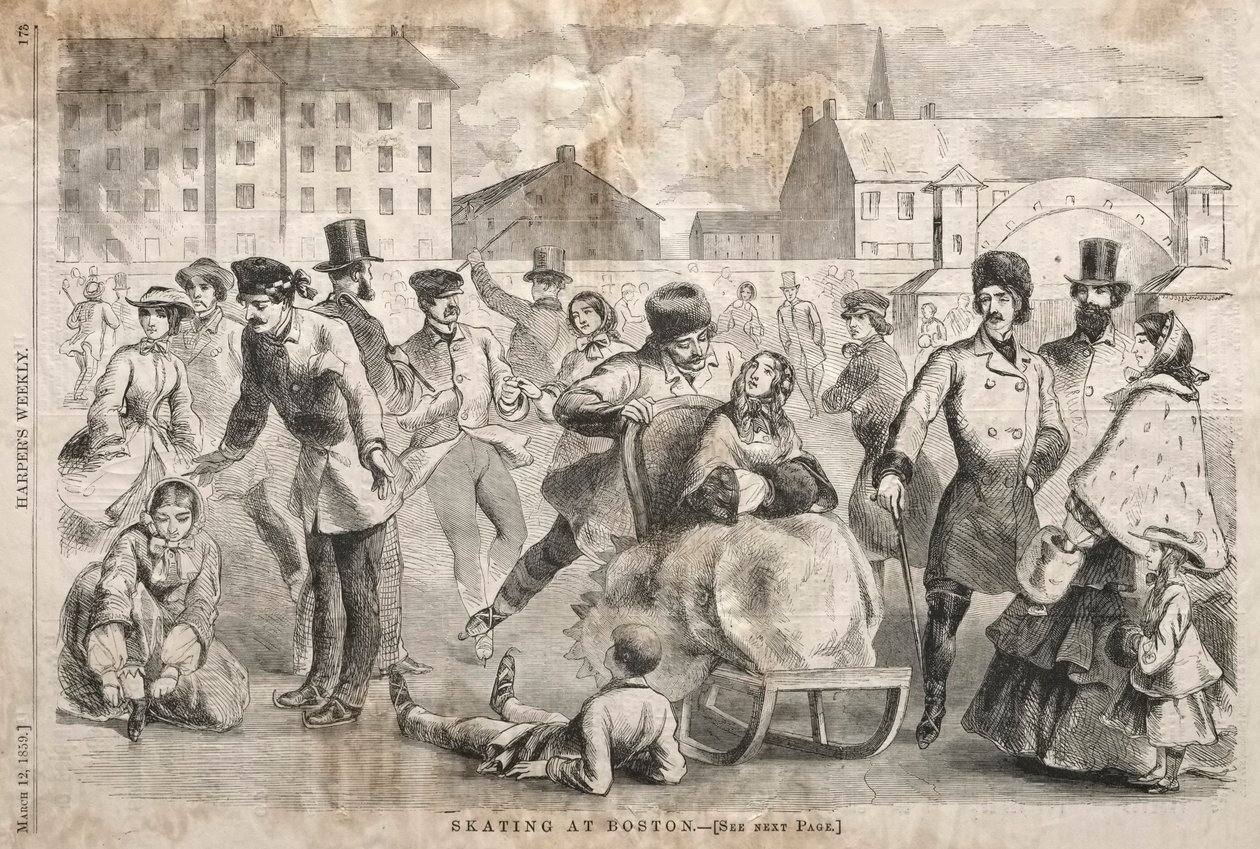 Patinando em Boston, 1859. de Winslow Homer