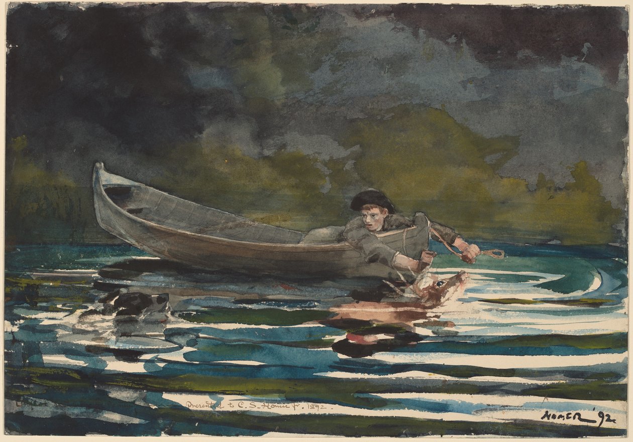 Esboço para "Hound and Hunter" de Winslow Homer