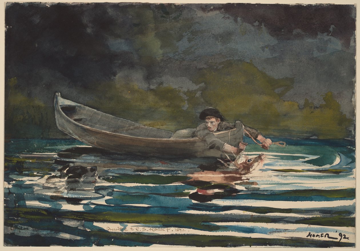 Esboço para «Cão de caça e caçador» de Winslow Homer