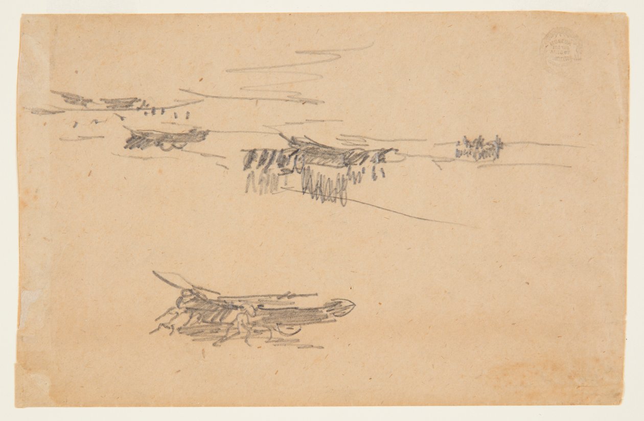 Esboços de Dories em Carruagens de Winslow Homer