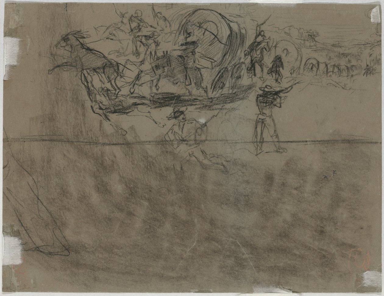 Skirmish Involving a Wagon Train [verso], 1864. de Winslow Homer