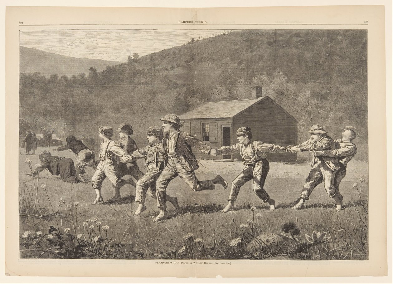 Snap the Whip, de Harper&39;s Weekly, 20 de setembro de 1873, pp. 245-25 de Winslow Homer