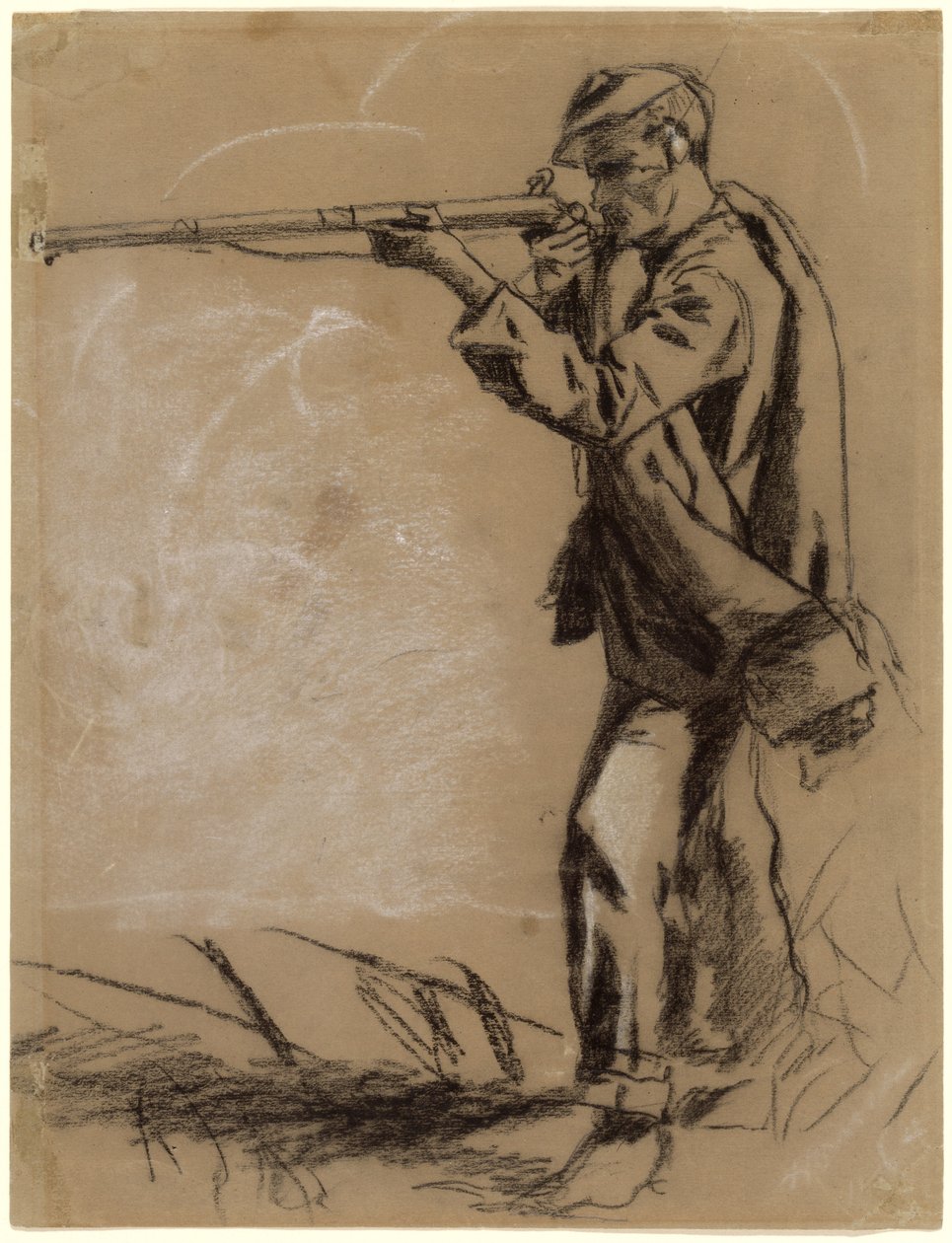 Soldier Taking Aim [recto], 1864. de Winslow Homer