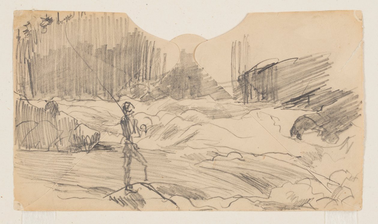 Estudo para "Pesca de Ouananiche", Lago St. John de Winslow Homer