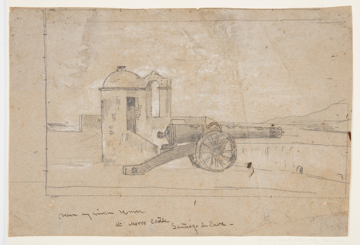 Estudo para " Holofote, entrada do porto, Santiago de Cuba" de Winslow Homer