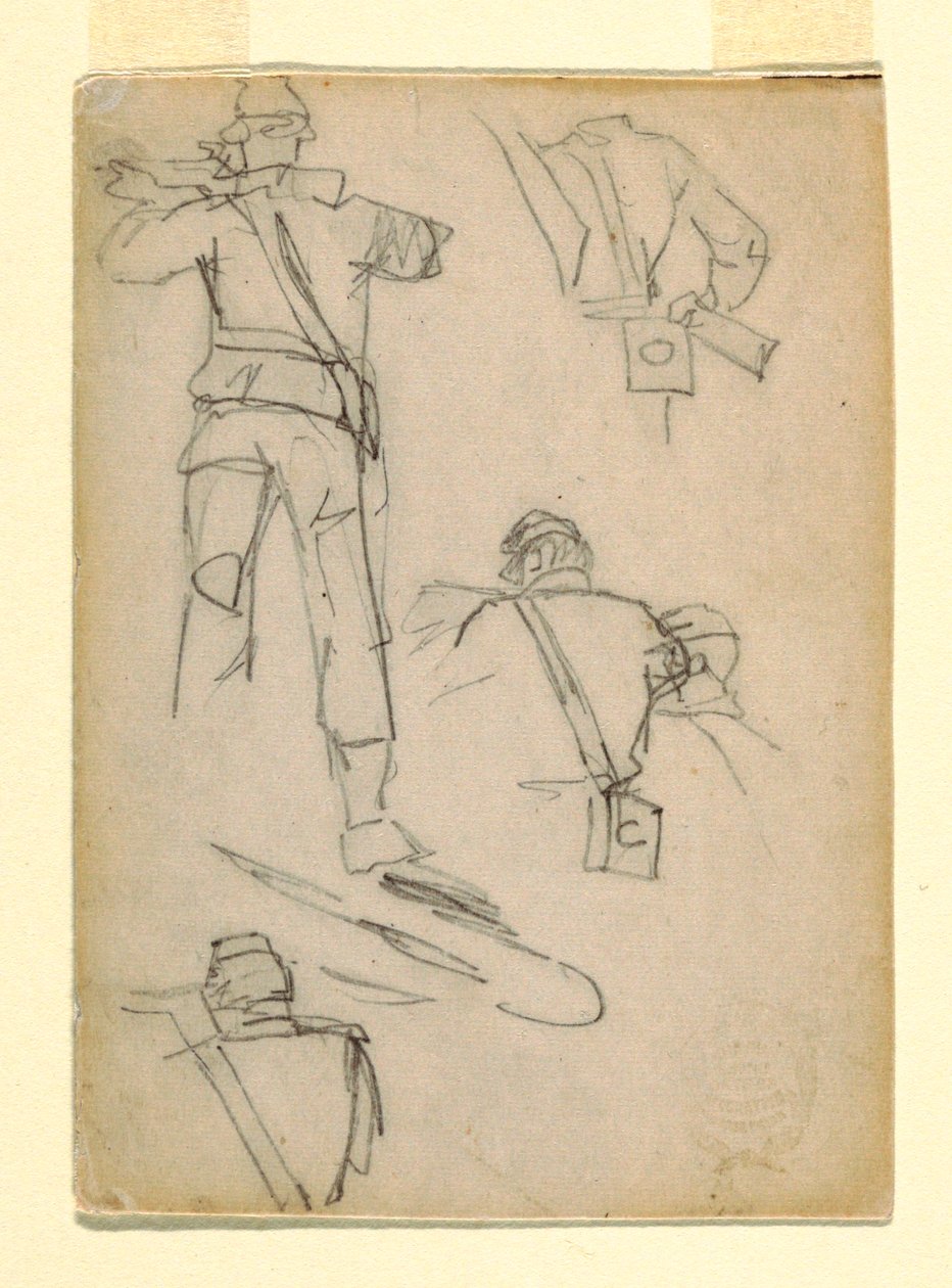 Estudo de soldados mirando de Winslow Homer