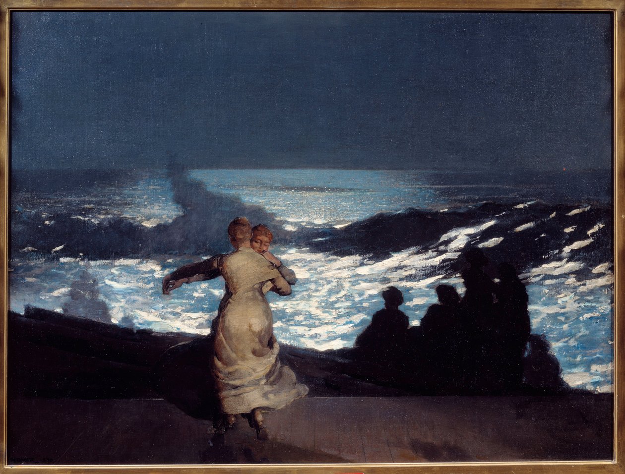 Noite de Verão. Mulheres a dançar ao luar. Pintura por Winslow Homer (1836-1910) Ec. Am de Winslow Homer