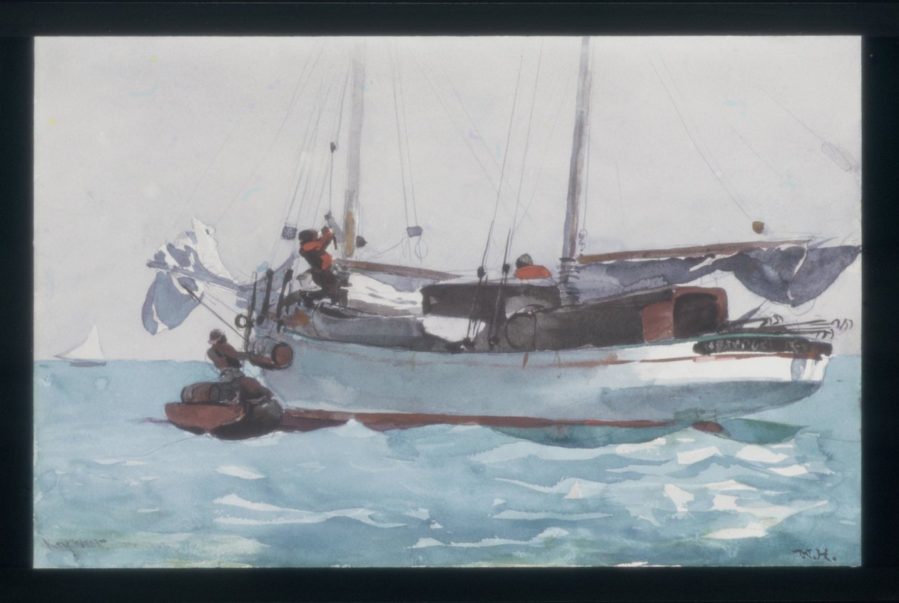 A bordo do «Wet Provisions» (goleta com o nome «Newport», K. W.) de Winslow Homer