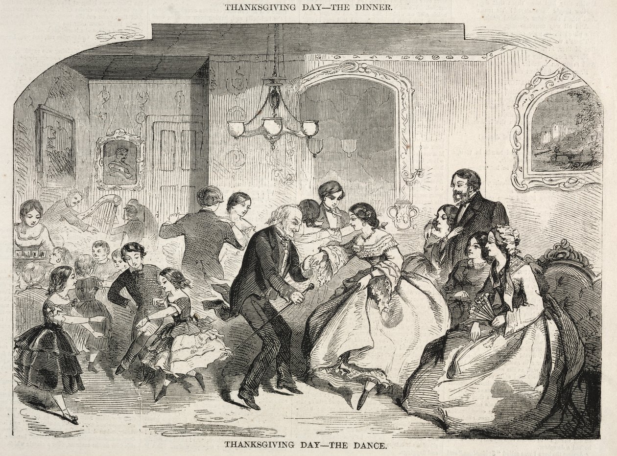 Dia de Ação de Graças - A Dança, 1858. de Winslow Homer