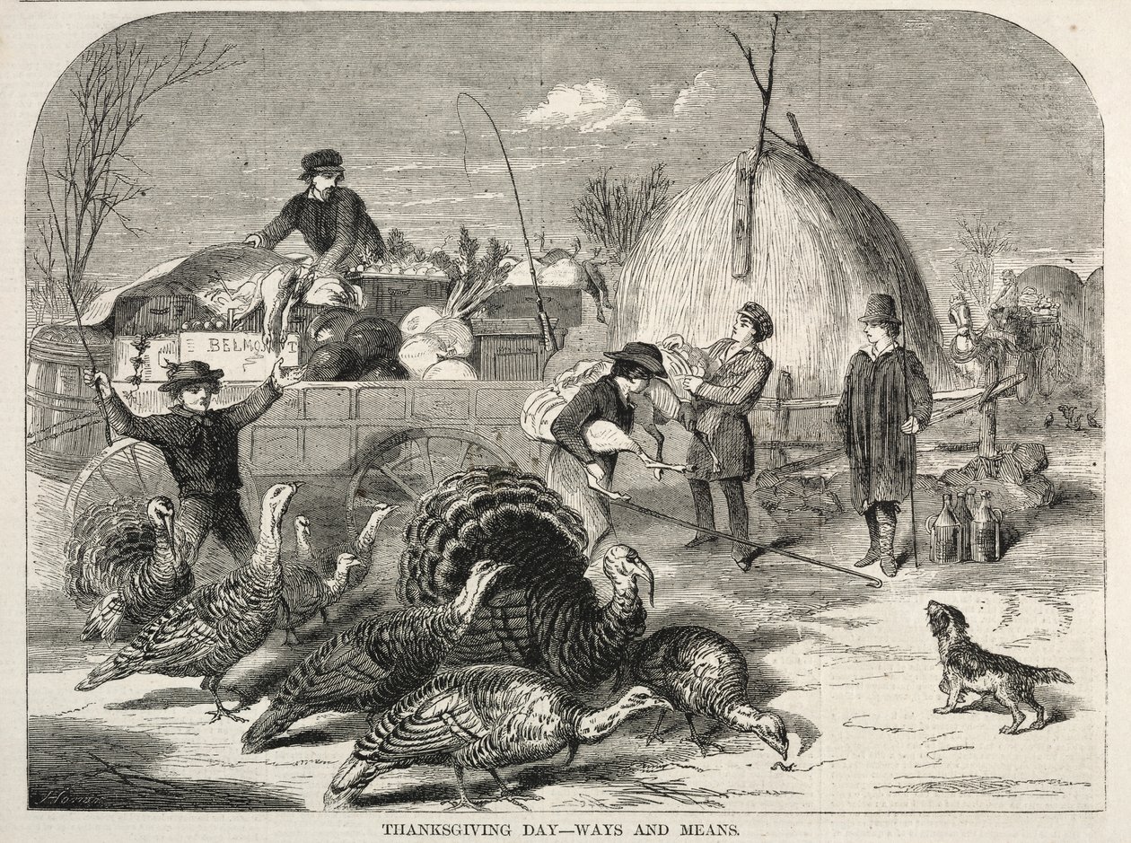 Dia de Ação de Graças - Caminhos e Meios, 1858. de Winslow Homer