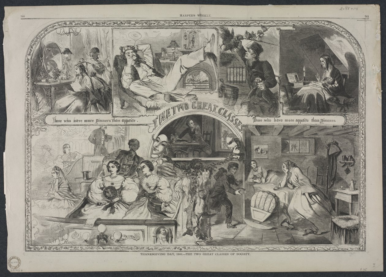Dia de Ação de Graças de 1860 — As duas grandes classes da sociedade de Winslow Homer