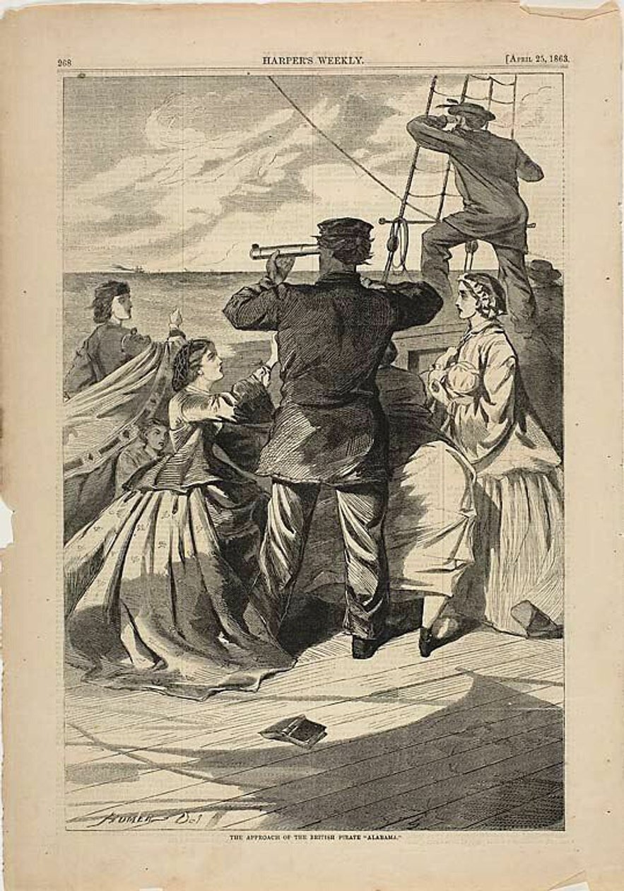 A abordagem do pirata britânico "Alabama" de Winslow Homer