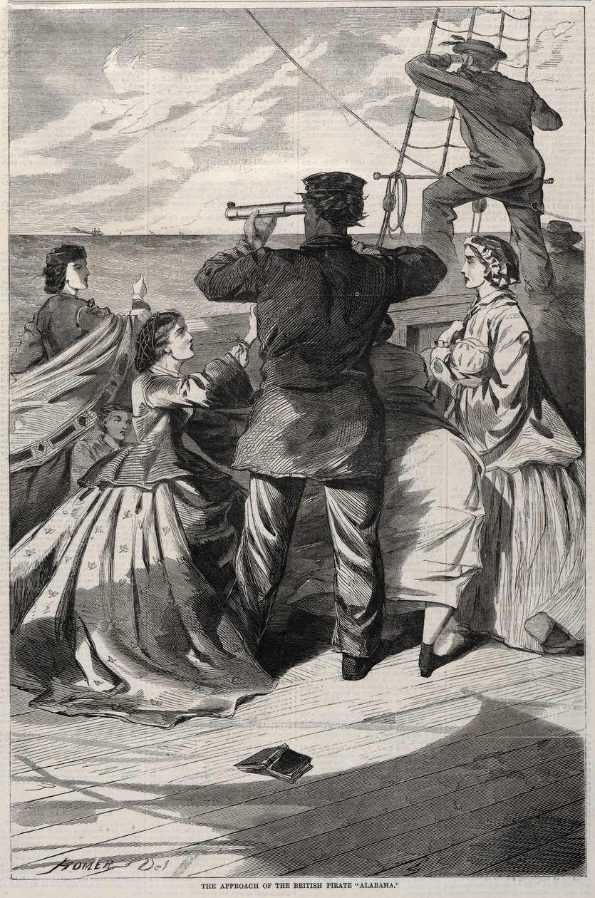 A abordagem do pirata britânico Alabama, 1863. de Winslow Homer