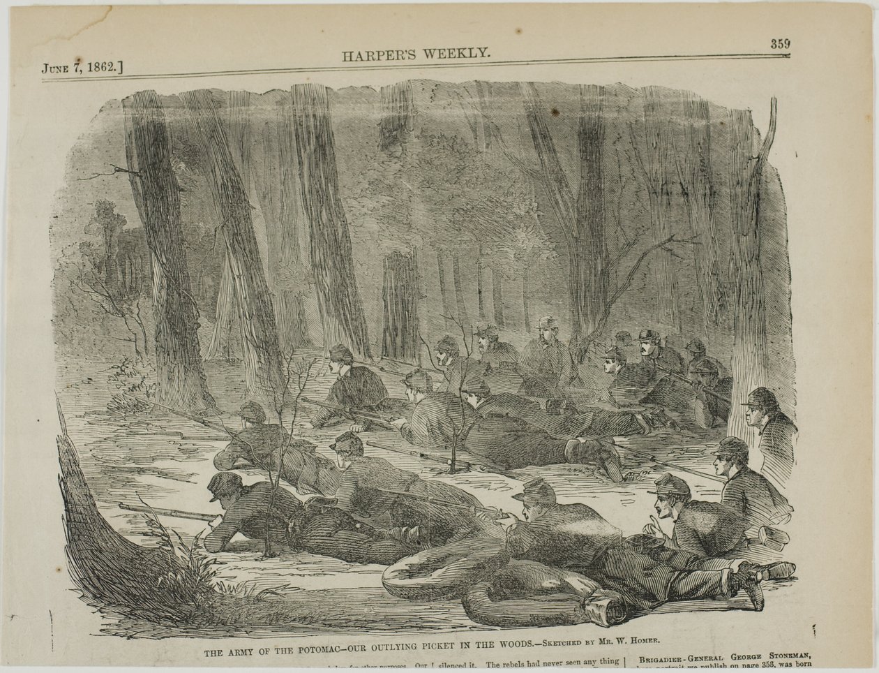 O Exército de Potomac - Nosso Piquete na Floresta de Winslow Homer