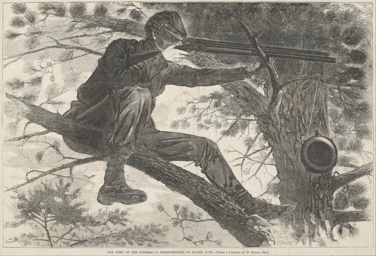 O Exército do Potomac — Um atirador de elite em serviço de sentinela de Winslow Homer