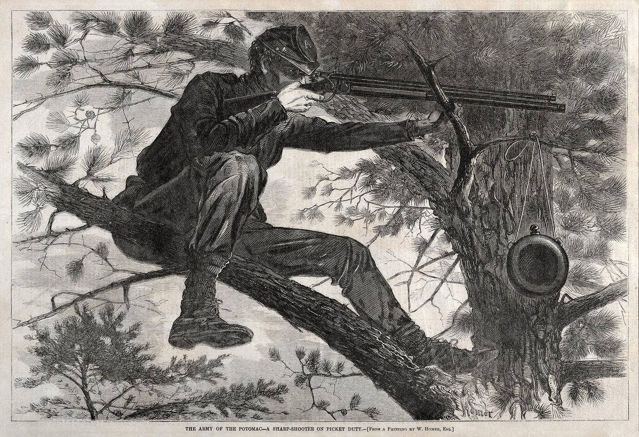 O Exército do Potomac — Um atirador de elite em serviço de sentinela de Winslow Homer