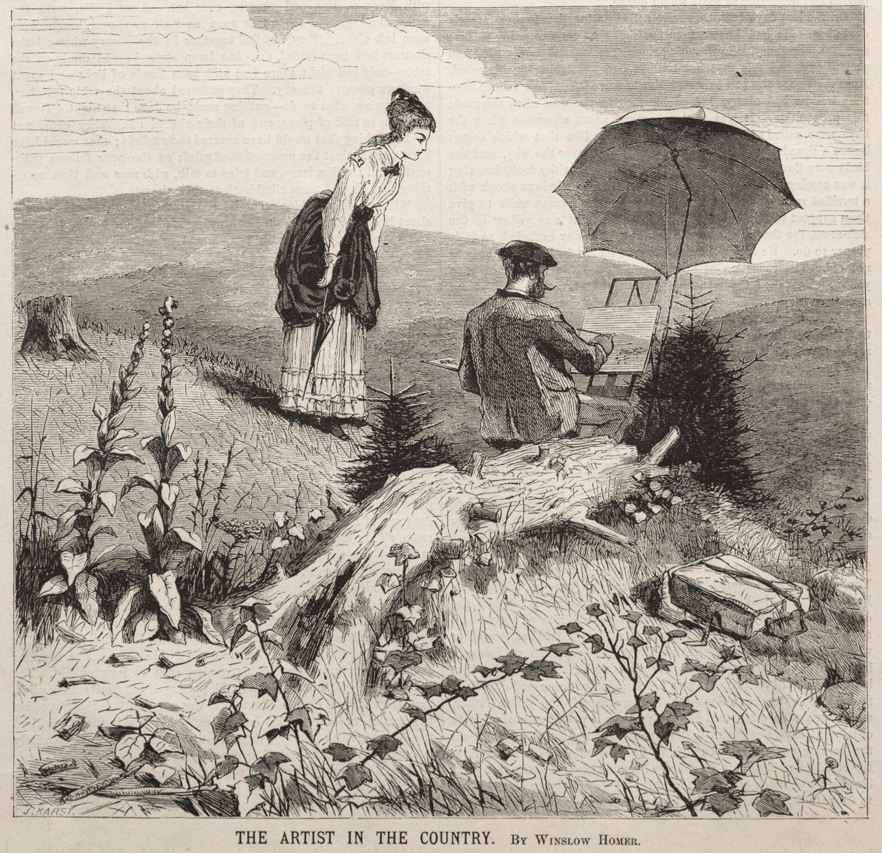 O artista no país, 1869. de Winslow Homer