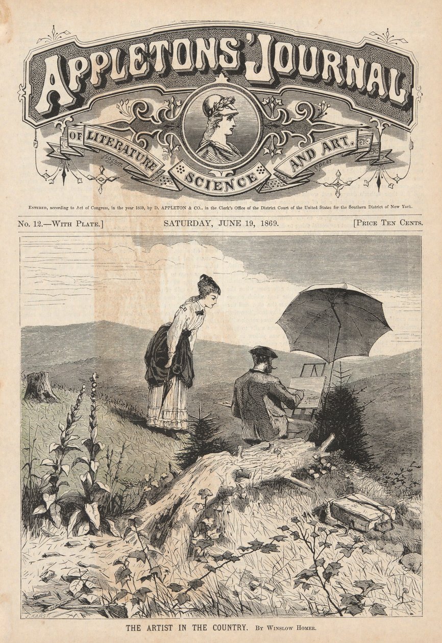 O Artista no País, ilustração de capa para Appleton de Winslow Homer