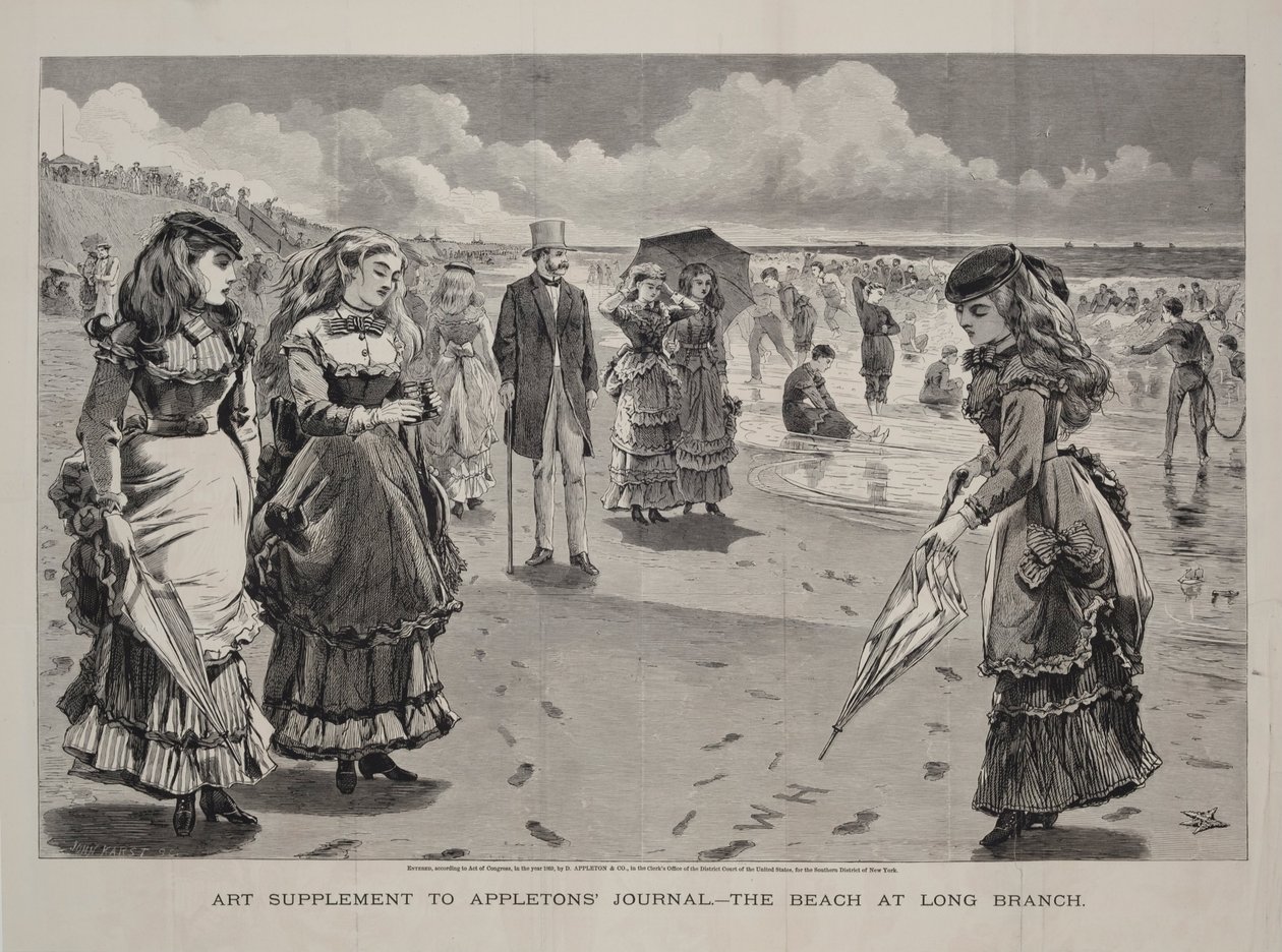 The Beach at Long Branch, publicado como um suplemento de arte no Appleton&39;s Journal, 21 de agosto de 1869 de Winslow Homer