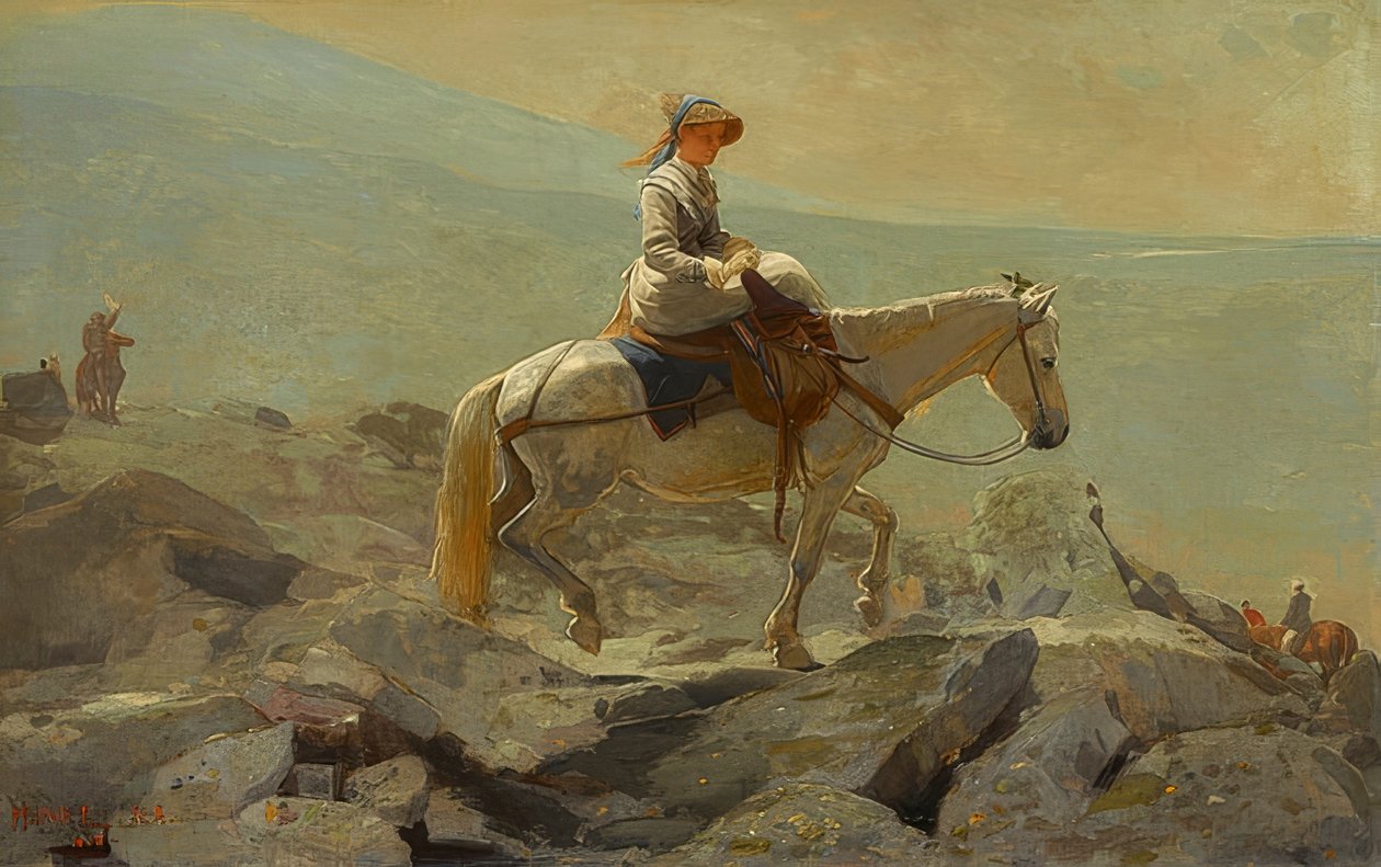 O caminho do freio, montanhas brancas. 1868 de Winslow Homer