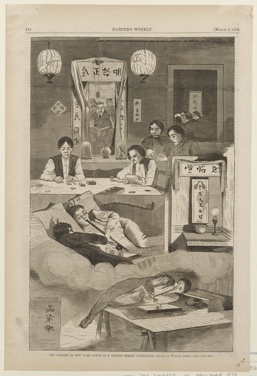 Os chineses em Nova Iorque — Cena num clube da Baxter St. de Winslow Homer