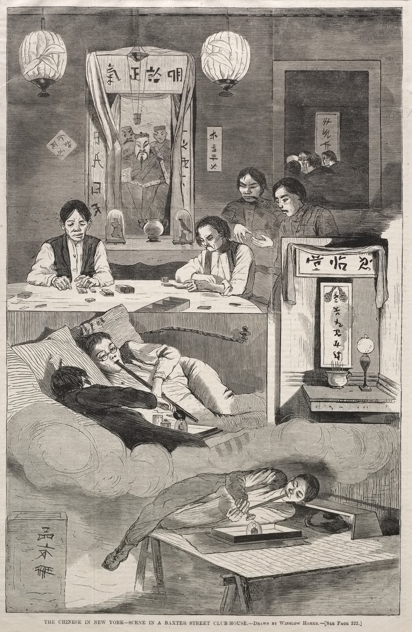 Os chineses em Nova Iorque — Cena num clube da Baxter Street de Winslow Homer