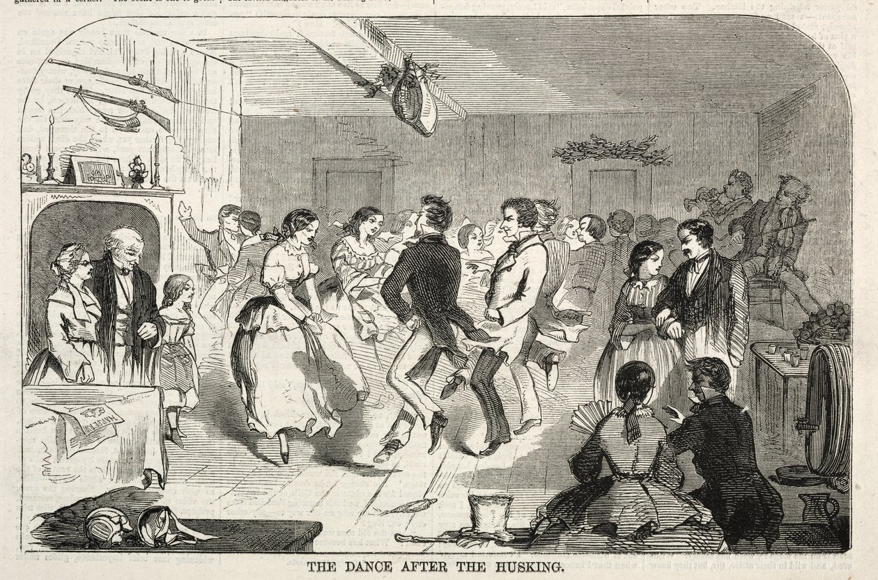 A dança após a descascamento, 1858. de Winslow Homer
