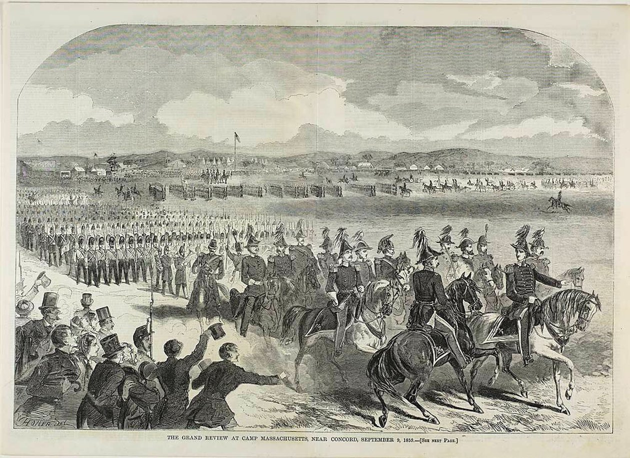 A Grande Revisão no Campo de Massachusetts, perto de Concord de Winslow Homer