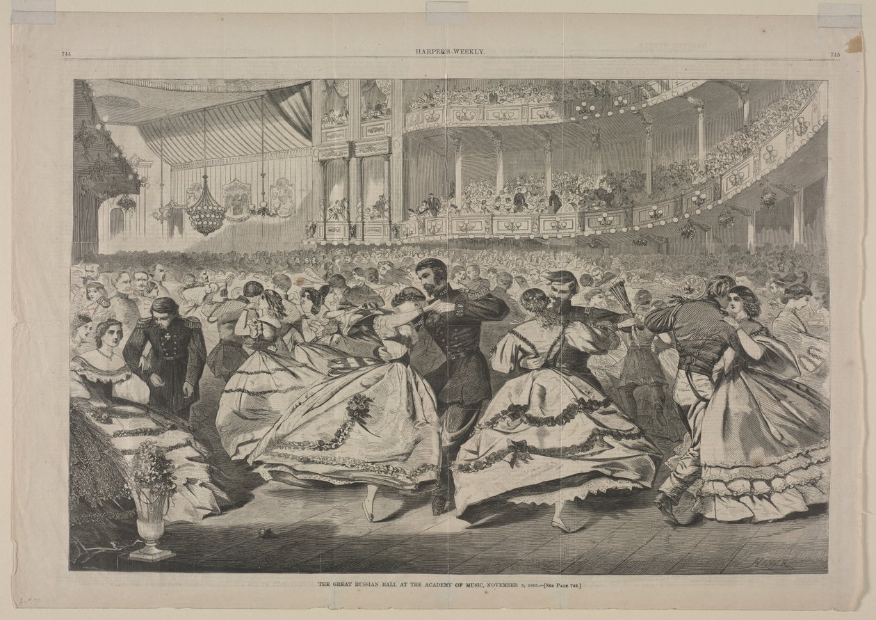 A Grande Bola Russa na Academia de Música, 5 de novembro de 1863, 1863. de Winslow Homer