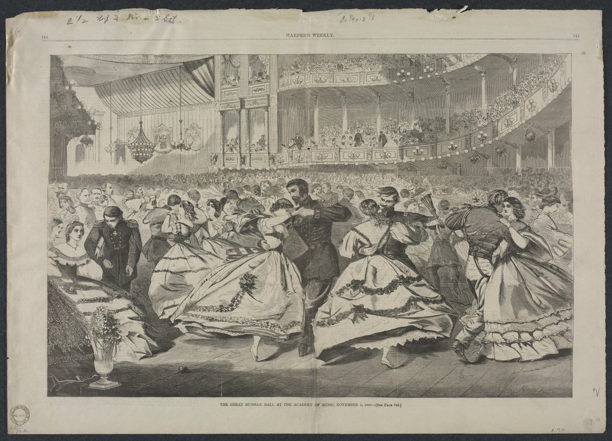 A Grande Bola Russa na Academia de Música, 5 de novembro de 1863, 1863. de Winslow Homer