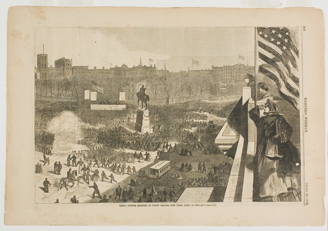 A Grande Reunião de Sumter na Union Square, Nova Iorque, 11 de abril de 1863 de Winslow Homer