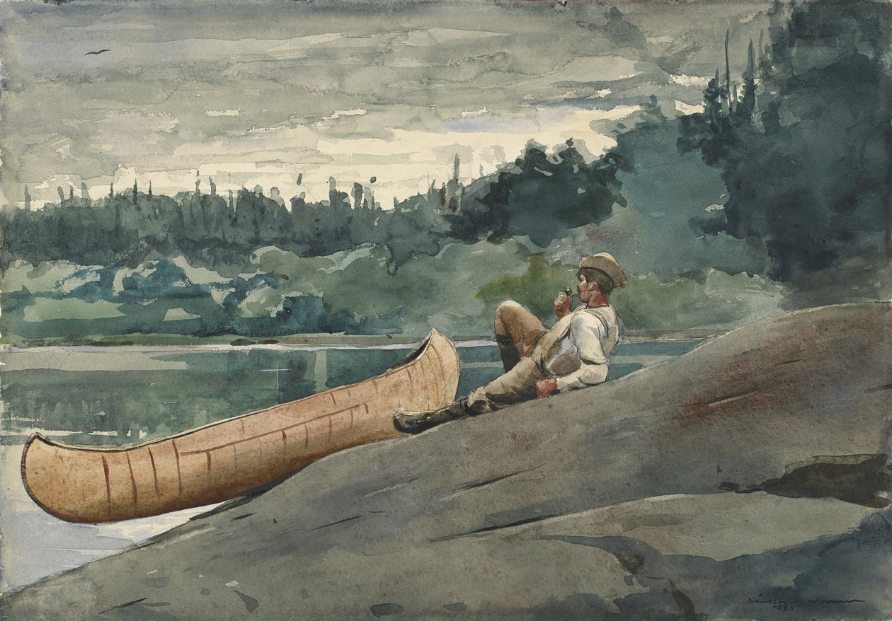 The Guide, 1895 (aquarela e alguns underdrawing em grafite em papel de wove) de Winslow Homer