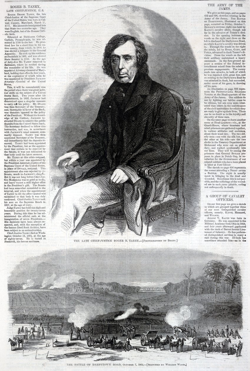 O falecido presidente do Supremo Tribunal Roger B. Taney, de Harper